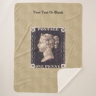 Manta Sherpa Estampilla Penny Black Postage