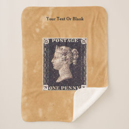 Manta Sherpa Estampilla Penny Black Postage