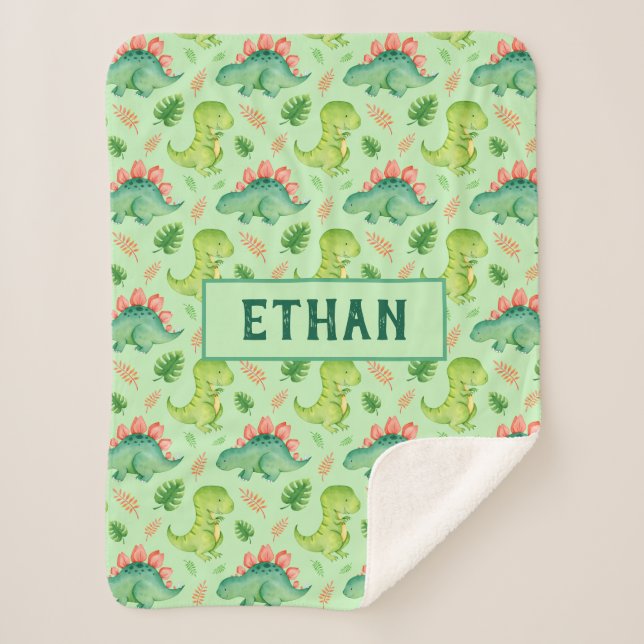 Manta Sherpa Estegosaurio T-Rex Personalizado del Dinosaurio de (Anverso)