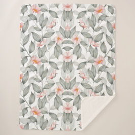 Manta Sherpa Estética floral