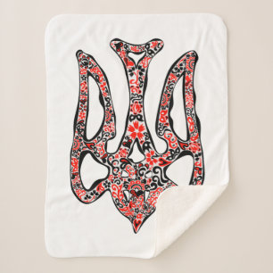 Manta Sherpa Estilizado trident tryzub, emblema nacional de Ucr