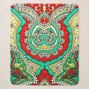 Manta Sherpa estilo años 80, brillante, neón, hermoso, psicodél
