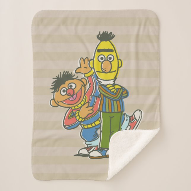 Manta Sherpa Estilo clásico Bert y Ernie (Anverso)