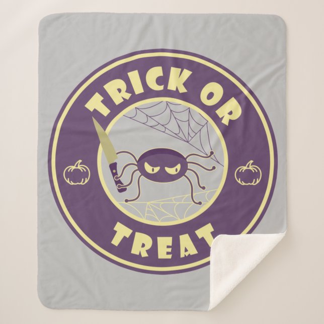 Manta Sherpa Estilo de araña halloween Starbucks (Anverso)