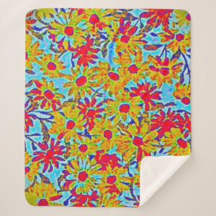MANTA SHERPA ESTILO DE ARTE Y DISEÑO EN BLANCO