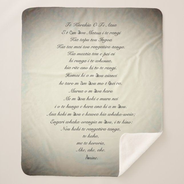 MANTA SHERPA ESTILO DE ARTE Y DISEÑO EN BLANCO (Anverso)