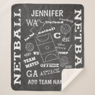 Manta Sherpa Estilo de pizarra de netball personalizado