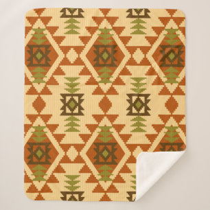 Manta Sherpa Estilo navajo étnico tribal geométrico sin costura
