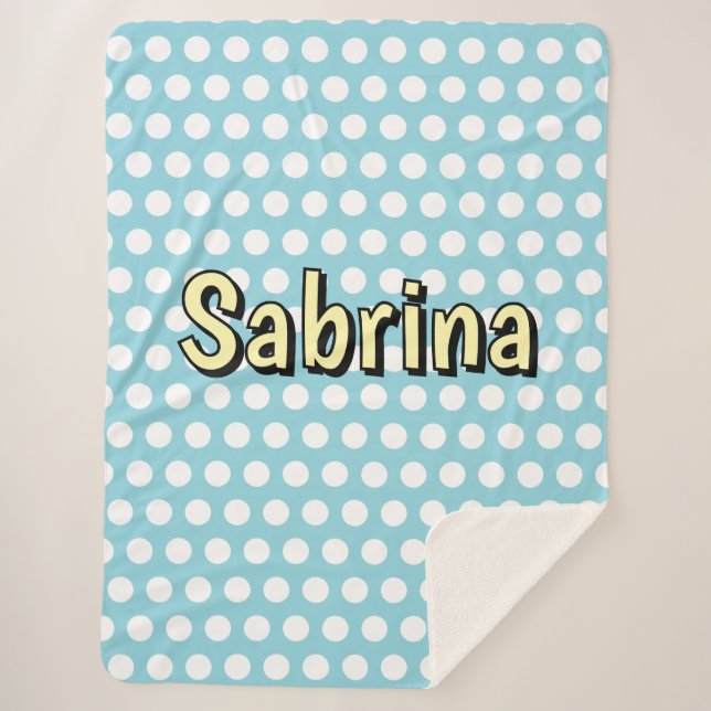 Manta Sherpa Estilo retro polka punto cincuenta (Anverso)