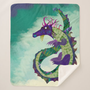 Manta Sherpa Estimado Sherpa Dragon de tamaño mediano