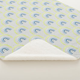 Manta Sherpa Estrellas amarillas y azules y niños con arcos de 