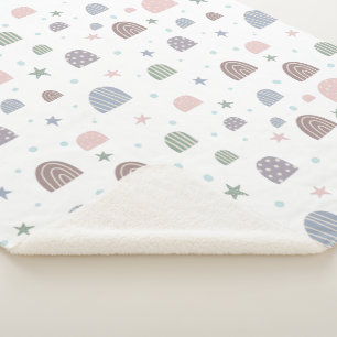 Manta Sherpa estrellas de arco iris pastel moderno