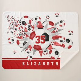 Manta Sherpa Estrellas de baloncesto atlético rojo chica