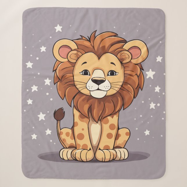Manta Sherpa Estrellas de personalizado de leones (Anverso)