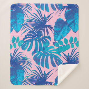 Manta Sherpa Estrellas de rayas de papel digital tropical
