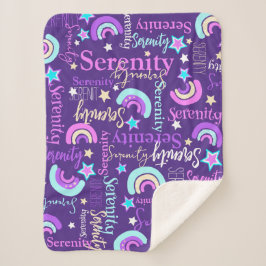 Manta Sherpa Estrellas del arcoiris funky chicas púrpuras nombr