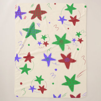 Manta Sherpa Estrellas Pequeñas Coloridas Lindas