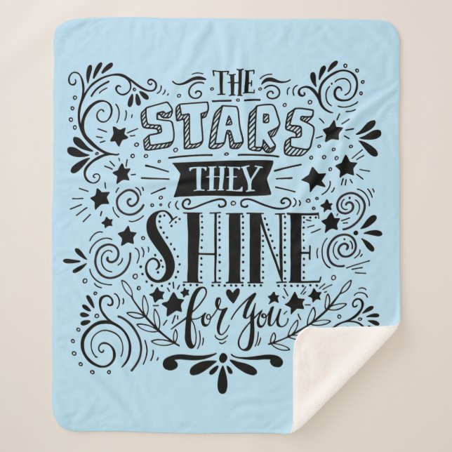 Manta Sherpa Estrellas que brillan para usted (Anverso)