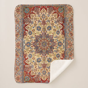 Manta Sherpa Estrellas simétricas azules de Persia central 