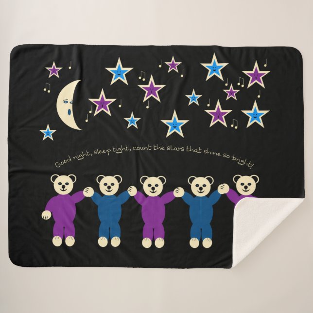 Manta Sherpa Estrellas y osos (Anverso (horizontal))
