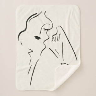 Manta Sherpa Estudio simple - Esbozo de una dama