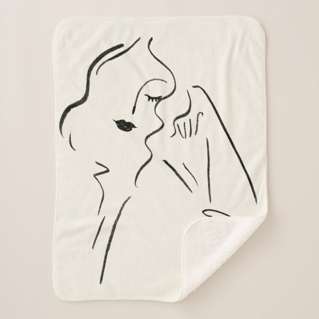 Manta Sherpa Estudio simple - Esbozo de una dama (Anverso)