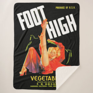 Manta Sherpa Etiqueta de la caja de verduras de los años 1940 