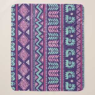 Manta Sherpa Étnica Tribal: Colorido Patrón Sin Mar.