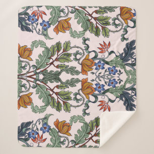 Manta Sherpa Étnico-tradicional: floral vintage decorativa