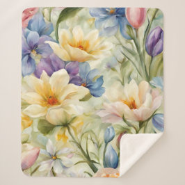 Manta Sherpa Exquisitas Flores De Primavera Sofisticadas. Pintu
