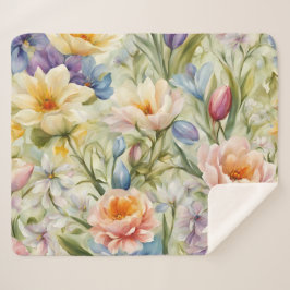 Manta Sherpa Exquisitas Flores De Primavera Sofisticadas. Pintu