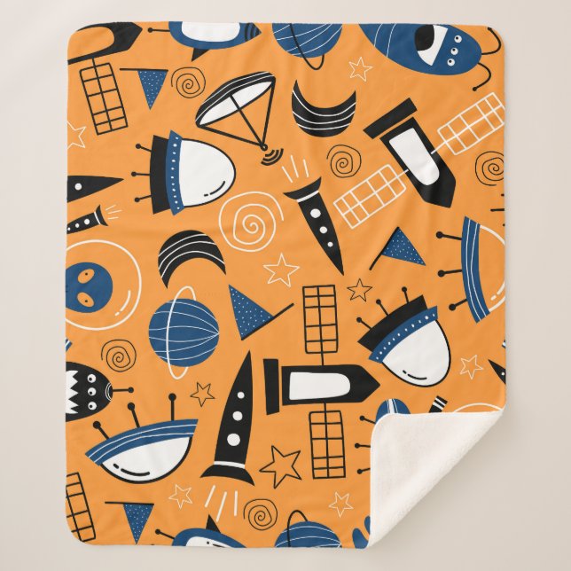 Manta Sherpa Extraterrestre con OVNI, naves espaciales, patrón  (Anverso)