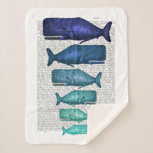 Manta Sherpa Familia ballena azul