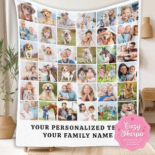 Manta Sherpa Familia Moderna Personalizada 36 Fotos Collage Cum