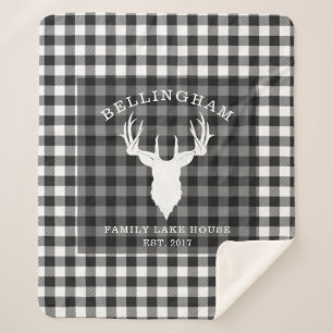 Manta Sherpa Familia Rustic Black Lake House