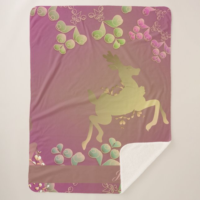 Manta Sherpa Fancioso Sherpa Blanket de Snowflake para renos (Anverso)