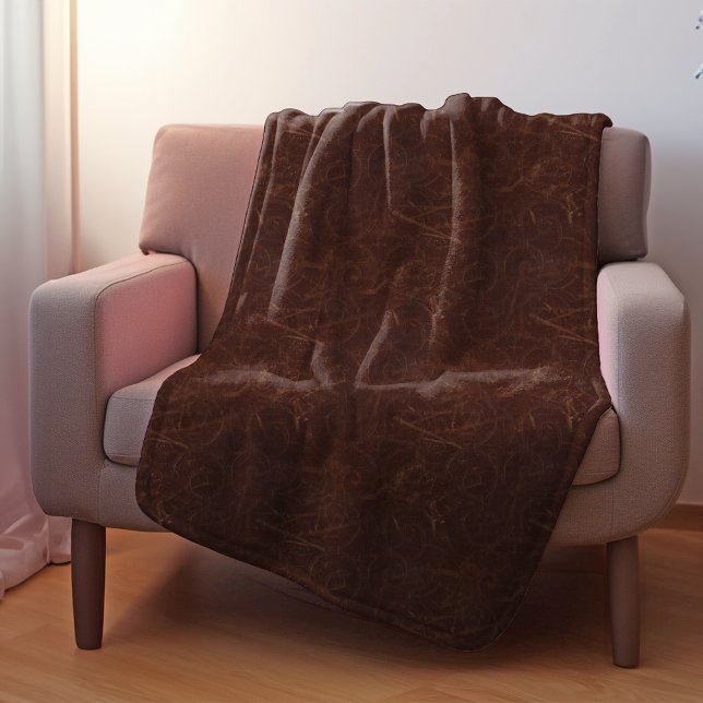 Manta Sherpa Fancy Brown Swirl Faux Leather (Subido por el creador)