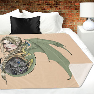 Manta Sherpa Fantasía de Elf Warrior Dragon