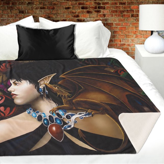 Manta Sherpa Fantasía de mariposas Elf Dragon (Subido por el creador)