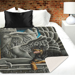 Manta Sherpa Fantasía de Rottweiler Dog Gargoyle