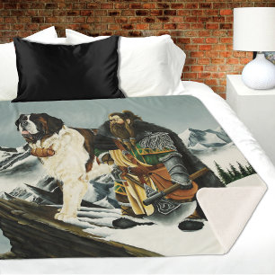 Manta Sherpa Fantasía de San Bernardo Perro