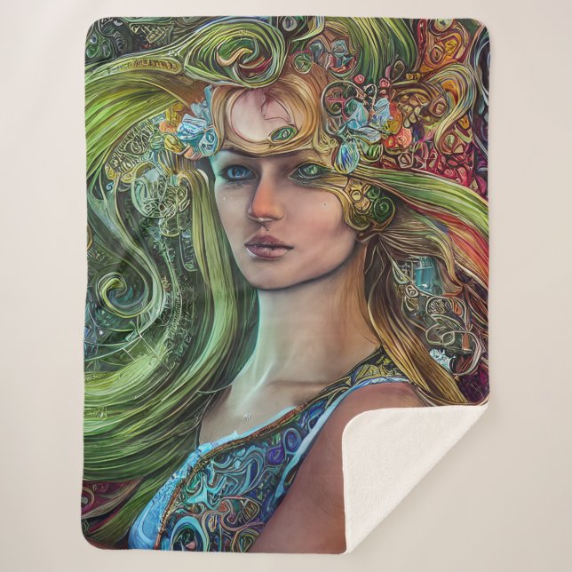 Manta Sherpa Fantasía en el Día de San Patricio (Anverso)