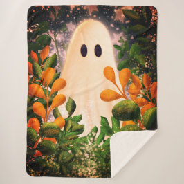 Manta Sherpa Fantasma con plantas