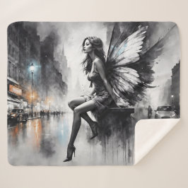 Manta Sherpa Fantástica fantasía las lluviosas calles nocturnas