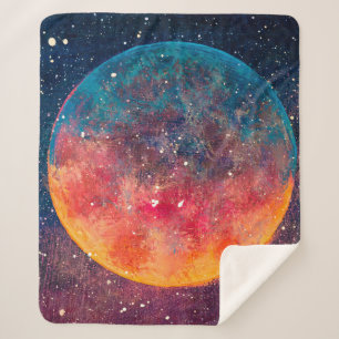 Manta Sherpa Fantástica pintura al óleo hermoso gran planeta lu