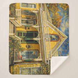 Manta Sherpa Fantasy Yellow Victorian House