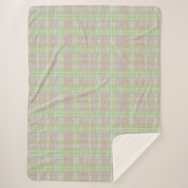 Manta Sherpa Farmhouse Neutral Sage Plaid