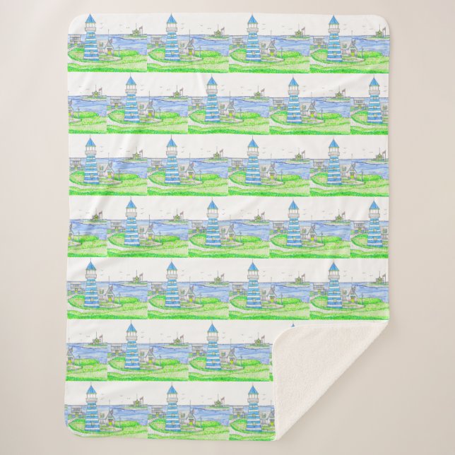 Manta Sherpa Faro Americana Gran Sherpa Blanket (Anverso)