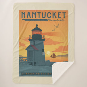 Manta Sherpa Faro de Brant Point Mamáes de Nantucket