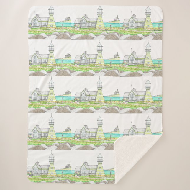 Manta Sherpa Faro de stripe Sherpa Blanket (Anverso)